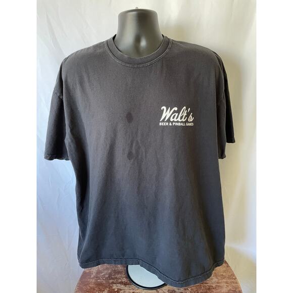 Walt’s Beer & Pinball Games LA Bar T-Shirt 2XL Black - Picture 1 of 7